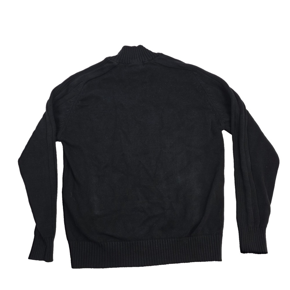 Oscar De La Renta Cotton Dark Quarter Zip Cozy Long Sleeve Sweater Men's L - Picture 2 of 3